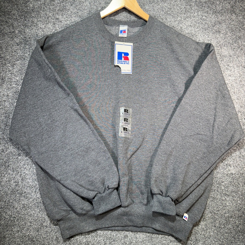 Russell Athletic Crewneck Sweatshirt Men XL Gray Heavyweight Fleece Vintaage 90s